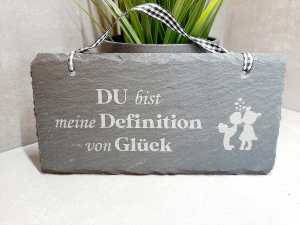Schieferplatte "Du bist"