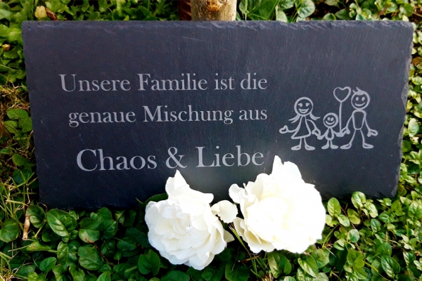 Schieferplatte "Unsere Familie"