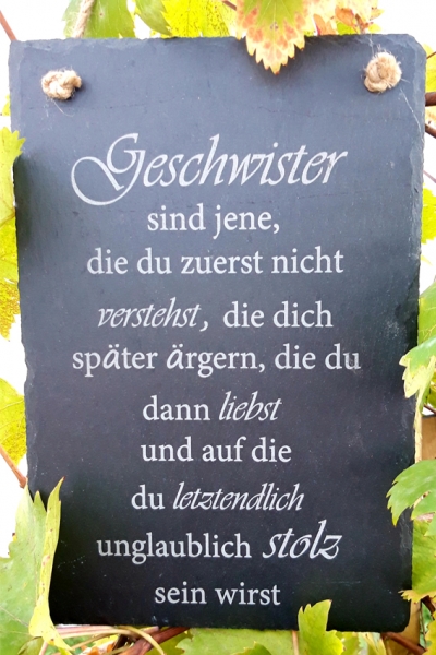 Schieferplatte "Geschwister"