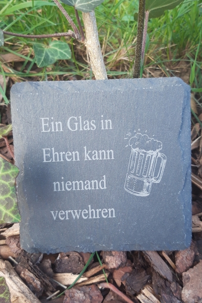 Schieferplatte "Ein Glas in Ehren"