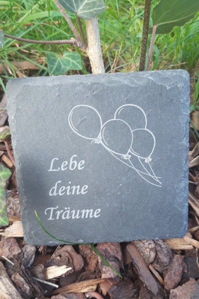 Schieferplatte "Lebe deine Träume"