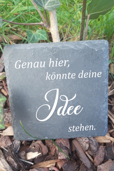 Schieferplatte 10x10 "Wunsch-Gravur"